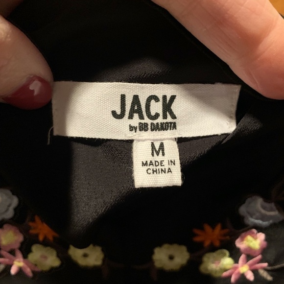 Jack by BB Dakota Agnesi Crepe Embroidered Jumpsuit in Black Medium - Picture 4 of 8